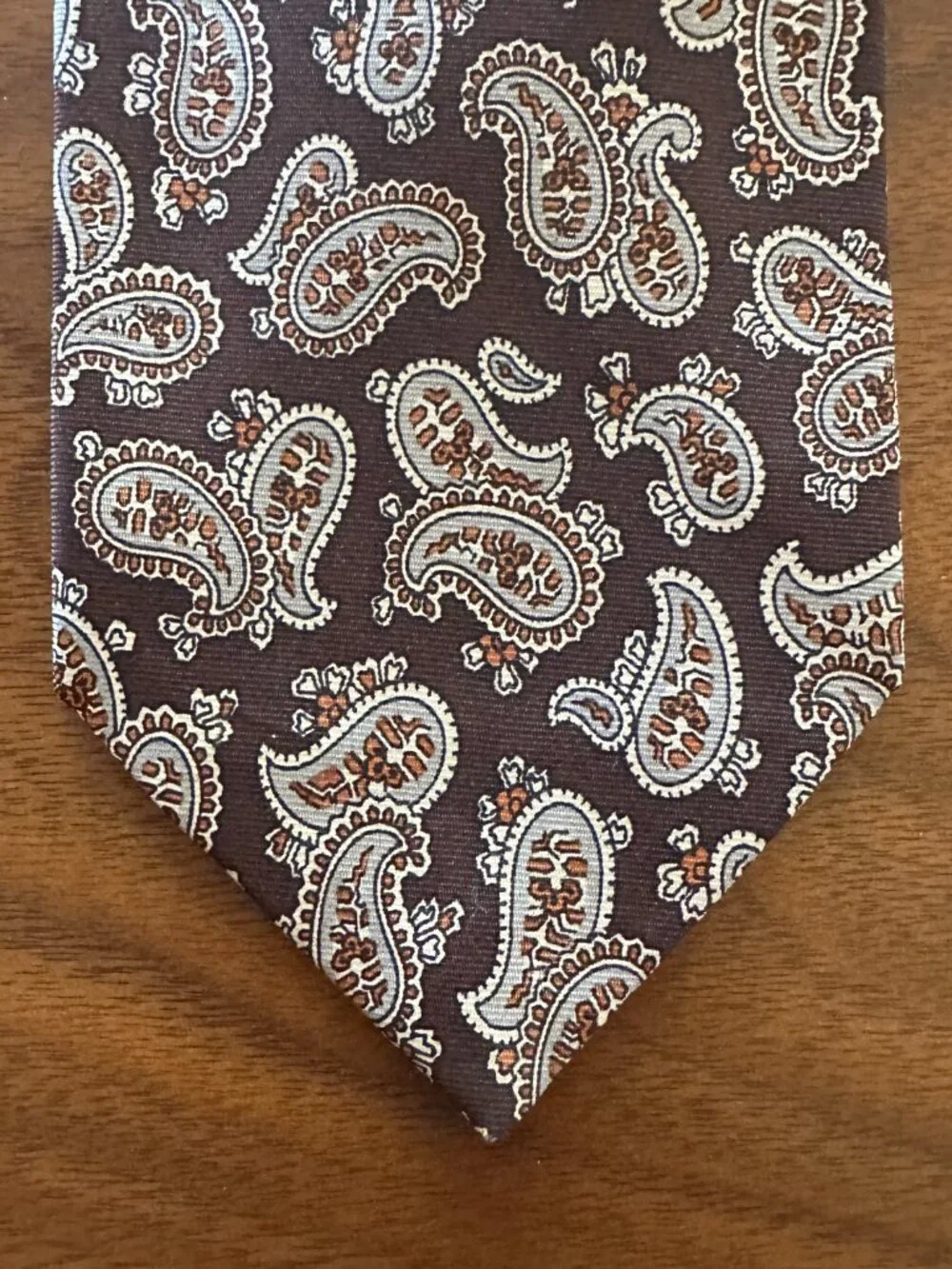 The Hub Limited Brown Gray Paisley Tie